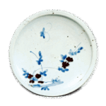 染付辰砂 草花蝶纹盘
