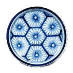 染付龟甲菊花纹盘