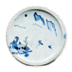 染付山水纹盘
