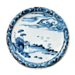 青花山水纹盘