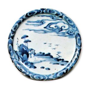 青花山水纹盘