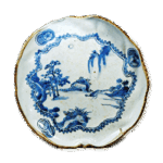染付山水纹盘
