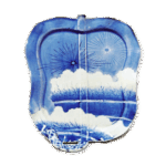 染付柴垣纹军配形盘