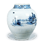 染付楼阁山水纹壶