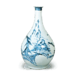 青花楼阁山水纹大酒壶