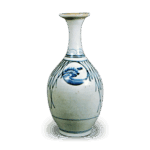 染付网目丸文酒壶