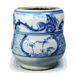 染付松竹梅纹水指