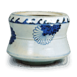 染付菊花散文胴纽水指