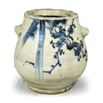 染付梅树飞鸟纹耳形水指