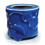 琉璃釉蒲公英浮文香炉