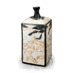 青花龙虎浮纹角形酒壶