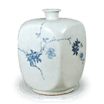 染付花鸟纹角形酒壶