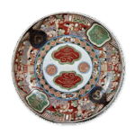 色绘寿字唐子纹大盘