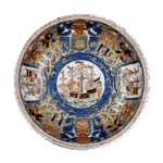 色绘五般船纹碗