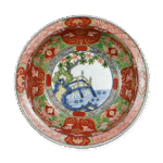 彩绘树木栏杆纹花盆