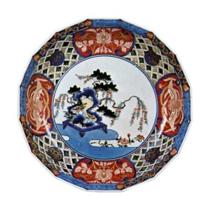 色绘盆栽纹大盆