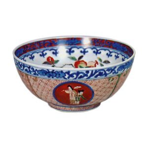 色绘牡丹人物圆纹碗