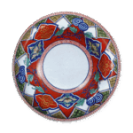 色绘唐花纹盘