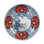 色绘树木高栏纹大盘