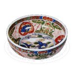 彩绘荒磯纹小碗