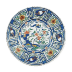 彩绘花鸟纹大盘