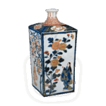 色绘花秀人物纹角瓶