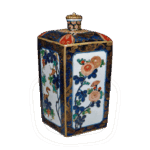 色绘花秀纹角瓶