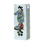 色绘唐美人纹挂花生