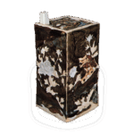 青花铁砂狮子牡丹纹角形酒壶