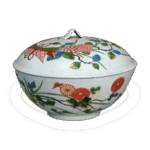 色绘唐草纹盖物