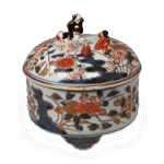 色绘群雀纹盖物