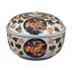 色绘牡丹菊纹盖物