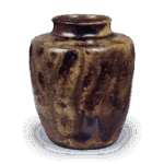 伊贺肩冲茶入 铭五月雨