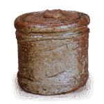 信乐矢筈口水指 铭三夕