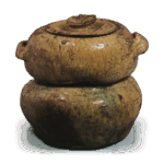 信乐耳付重饼形水指