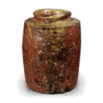 信乐肩冲茶入 铭春駒