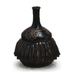 丹波黑釉菊纹酒壶