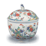 色绘花鸟纹大深碗