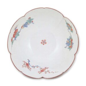 色绘牡丹纹轮花盆