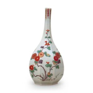 色绘菊纹面取瓶