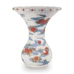 色绘菊水纹花器