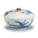 青花鹌鹑秋草纹盆