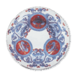 色绘唐花纹盘 元禄八年铭