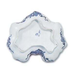 色绘松帆悬舟纹盘 元禄六年铭