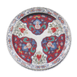 色绘唐花纹盘 元禄八年铭