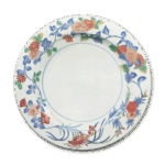 色绘花唐草纹盘 元禄十二年铭