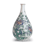 色绘牡丹纹大酒壶