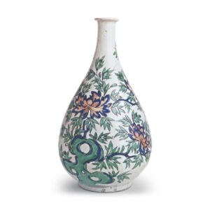 色绘牡丹纹大酒壶