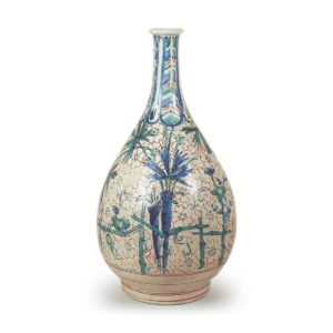 色绘棕榈纹酒壶