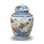 色绘牡丹菊纹壶